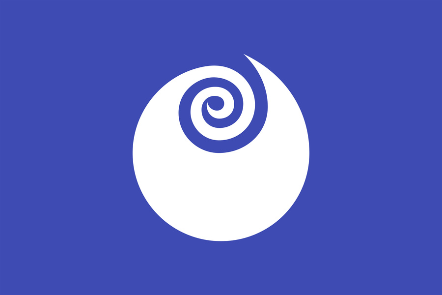 Ibaraki, Japan National Flag and Prefectural Symbol